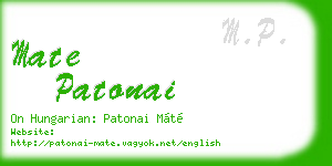 mate patonai business card