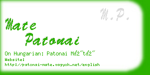 mate patonai business card